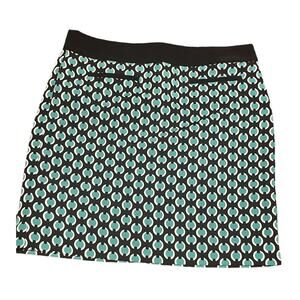 Worthington size 14 green,  black & white Lined  pencil  skirt